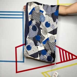 Blue Floral Lined Scarf